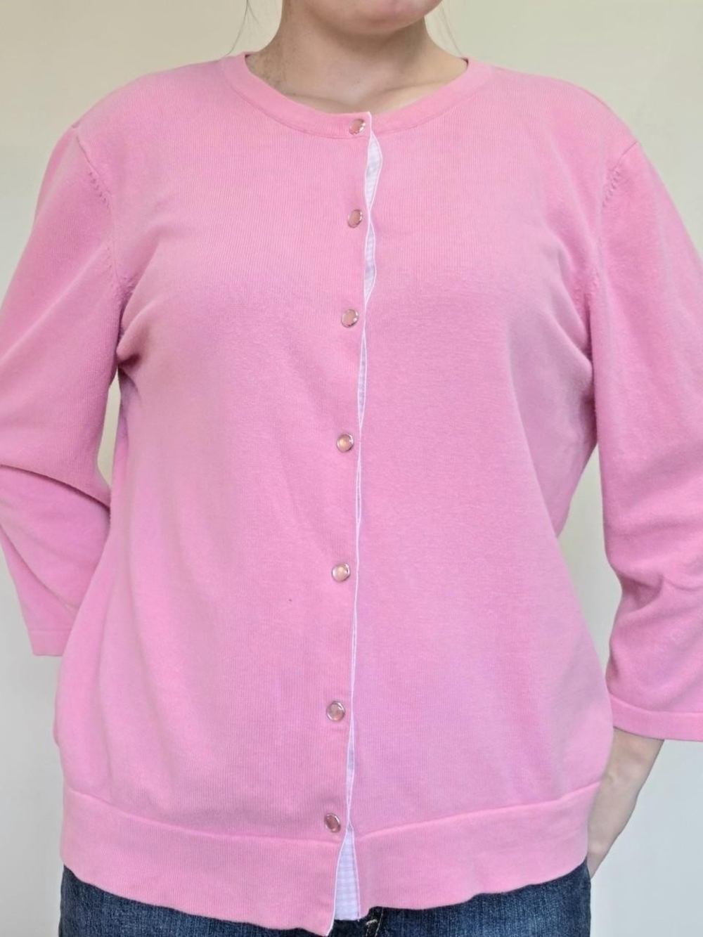 Vintage Duck Head Light Pink Crewneck Button Cardigan